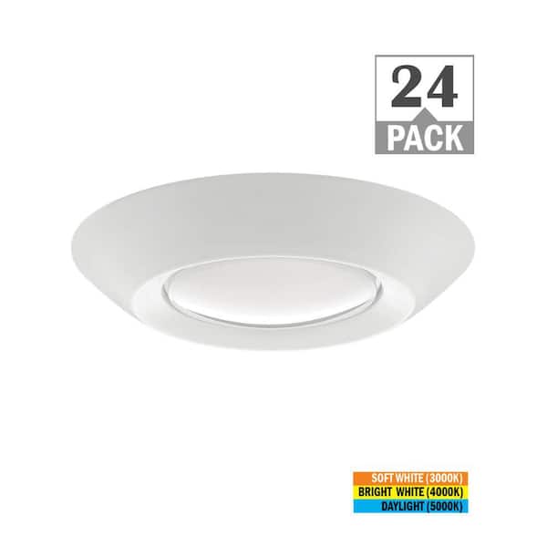 ETI LIGHTING 5 in./6 in. Selectable CCT Integrated LED Recessed Light Trim Disk Light 1000 Lumens Mount to Recessed (24-Pack)