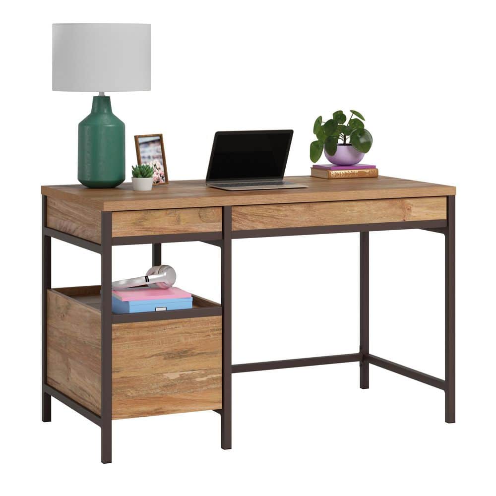 Sindoori Mango Wood Desk with Filing Cabinet and Drawers