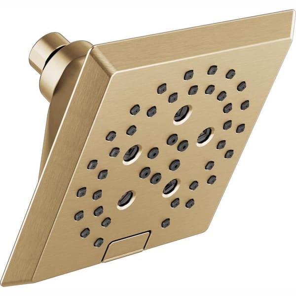 Delta Pivotal 5-Spray H2OKinetic 5.81 in. Fixed Shower Head in Champagne Bronze