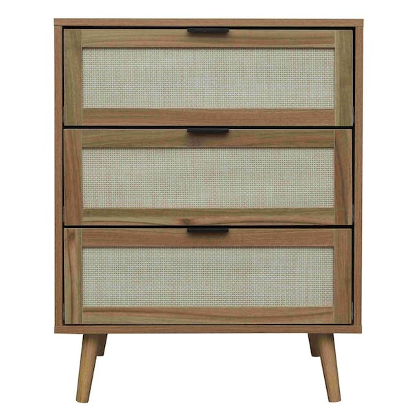 Anky 23.62 in. W x 15.35 in. D x 30.31 in. H Brown Particle Board Freestanding Bathroom Linen Cabinet in Walnut