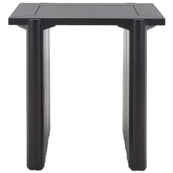 SAFAVIEH Buckley 20 in. Black Rectangular Wood End Table