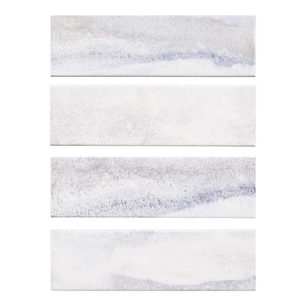 Splendor Polar Beige 3-in. x 10-in. Subway Stone Look Glossy Porcelain Wall Tile (12.11 sq. ft./case)