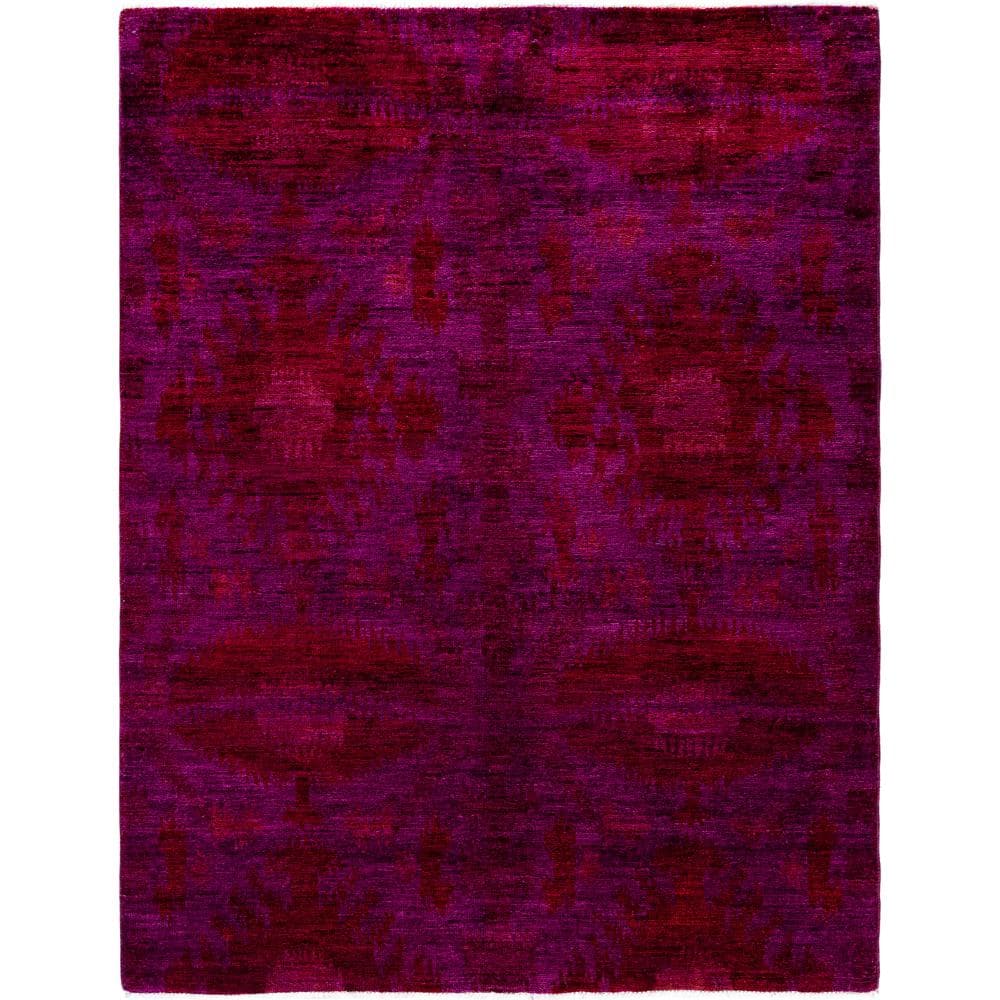Modern-Contemporary Purple 5 X 8 Hand Knotted Wool Indoor Area Rug price history on PriceWatchPro