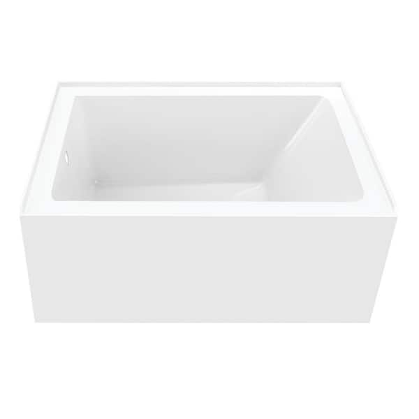 Aqua Eden 48 in. x 36 in. Acrylic Rectangular Alcove Soaking Bathtub with Left Drain in Glossy White