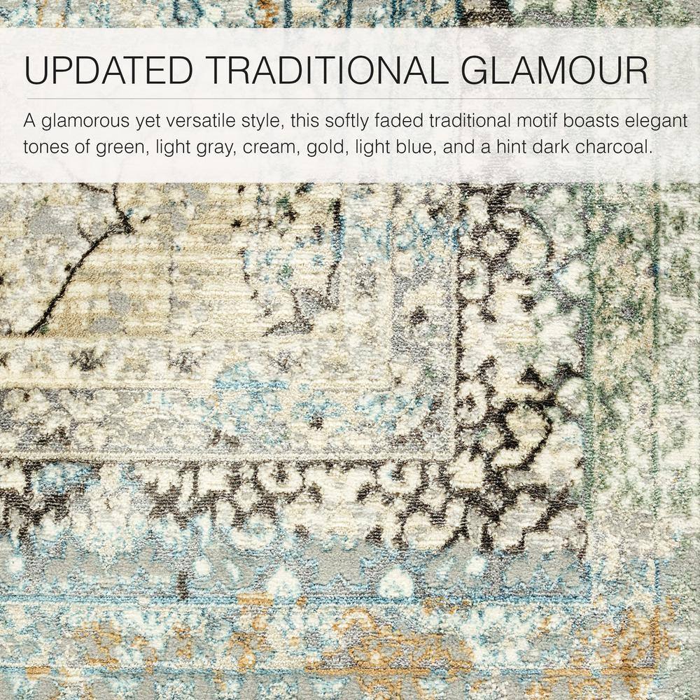Melo Washable Gray Wool-Synthetic Blend 10' x 14' Area Rug