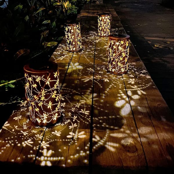 4 Pack Solar Lanterns Outdoor Hanging Lantern Lights, Waterproof