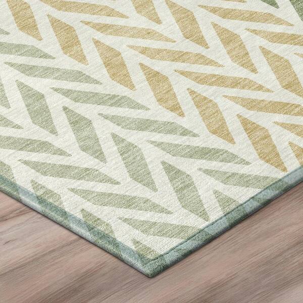 Chantille Machine Washable Indoor/Outdoor Abstract ACN3041 Basil 9 ft. x 12 ft. Area Rug