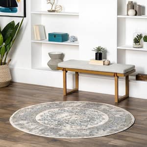 Jodee Silver 5 ft. Persian Round Rug