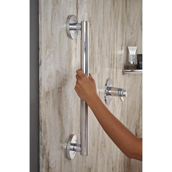 Contemporary 18 in. x 1-1/4 in. Concealed Screw  ADA Compliant  Bathroom Shower Grab Bar in Polished Chrome