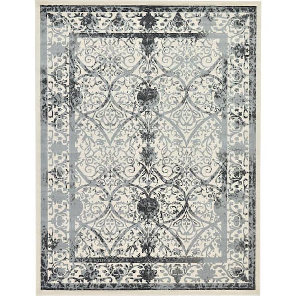 Unique Loom La Jolla Traditional Gray 10' 0 x 13' 0 Area Rug