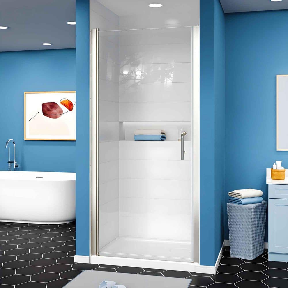 34-35.5 in. W x 72 in. H Brushed Nickel Frameless Pivot Shower Door with 1/4 in Thick Clear Tempered Glass price history on PriceWatchPro