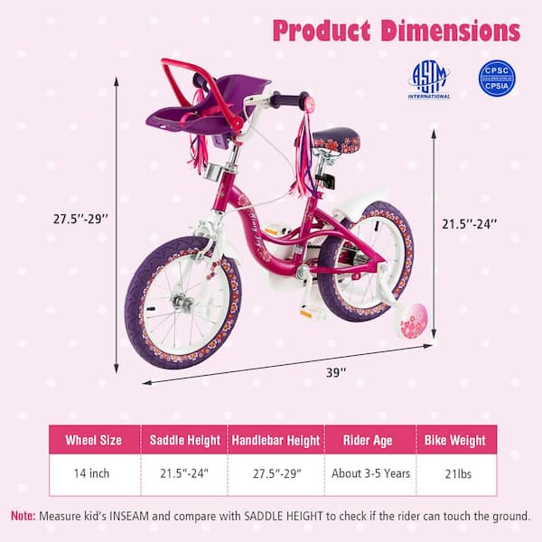 Girls bike deals with doll seat