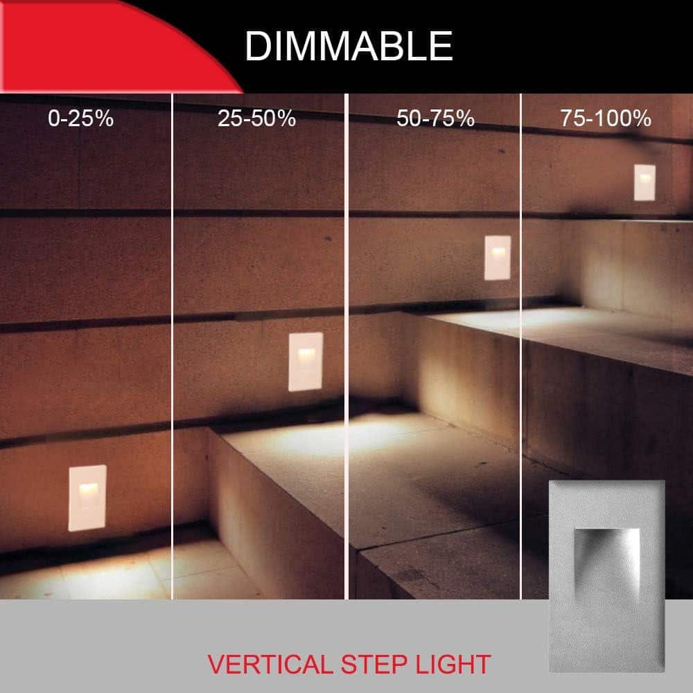 Silver Stainless Steel Dimmable LED Step Light
