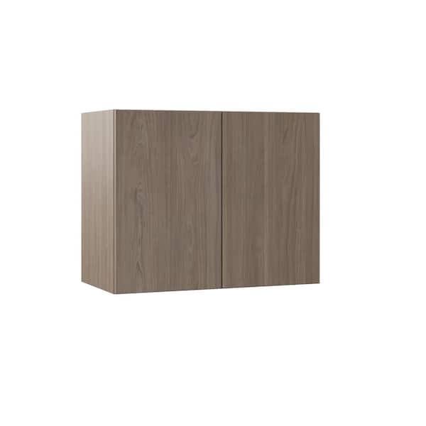 Hampton Bay Designer Series Edgeley Assembled 30x24x15 in. Wall Kitchen Cabinet in Driftwood