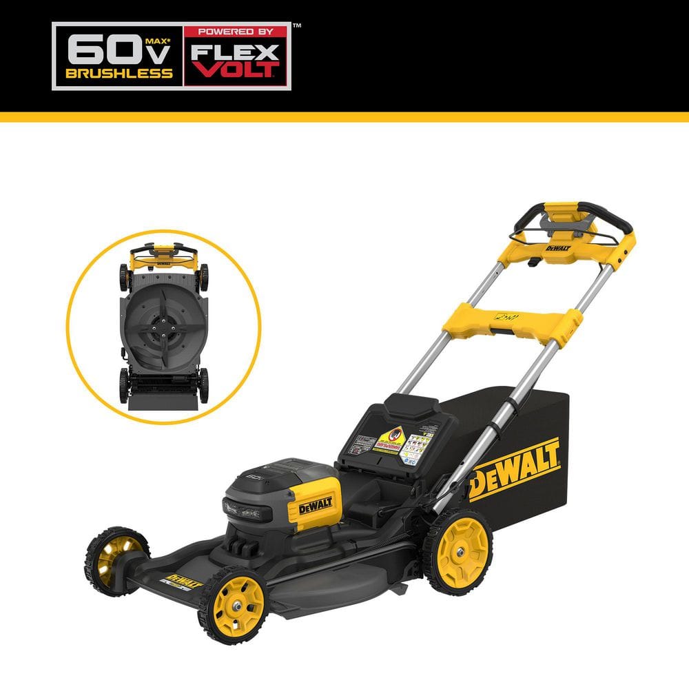 DEWALT FLEXVOLT 21 in. 60-Volt Rear-Wheel Drive Electric Self-Propelled Lawn Mower with (2) 12.0 Ah Batteries and (2) Chargers