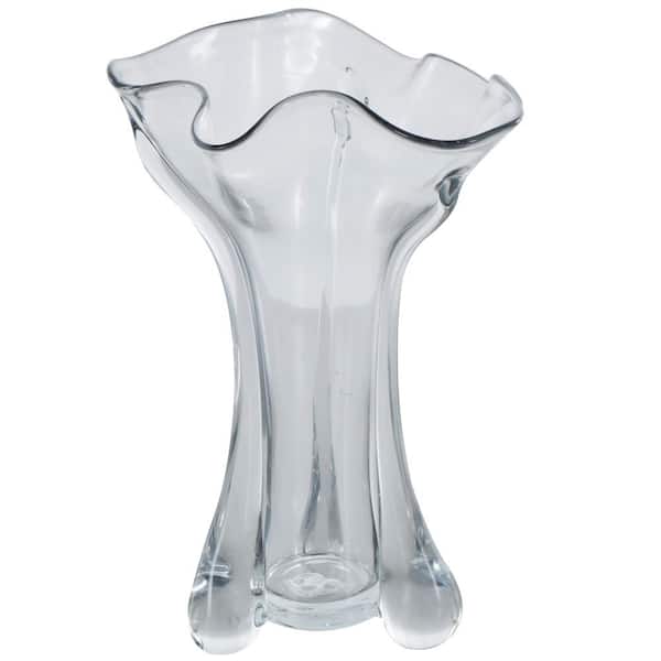 Litton Lane Clear Fluted Tulip Glass Abstract Decorative Vase