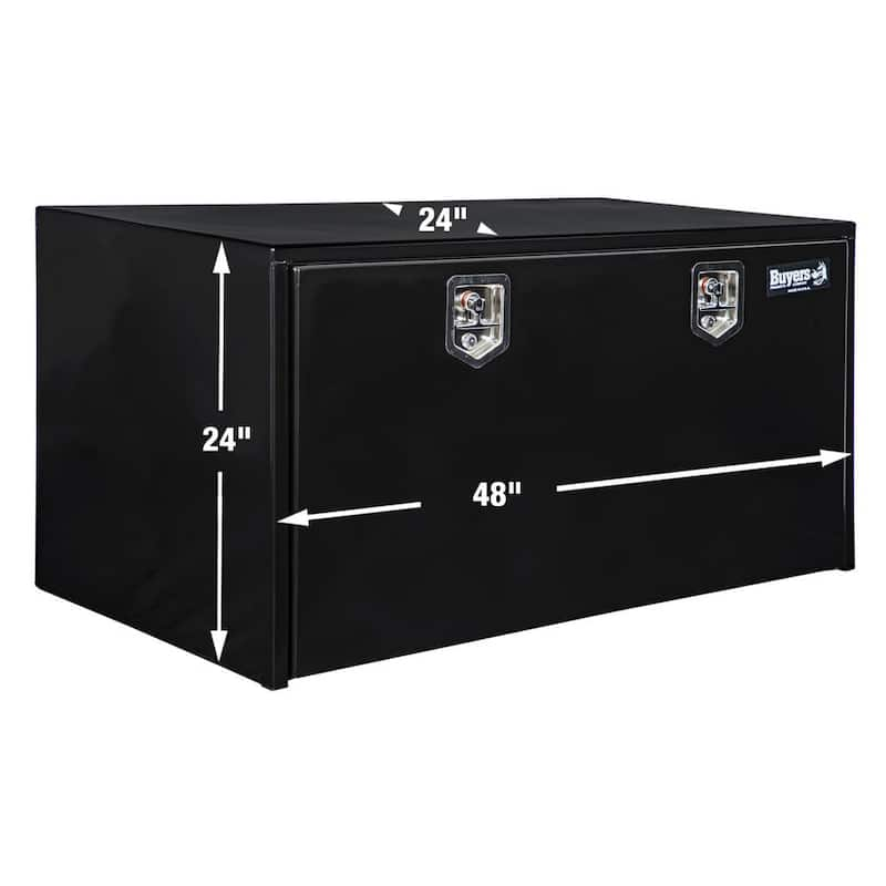 24 in. x 24 in. x 48 in. Gloss Black Steel Underbody Truck Tool Box