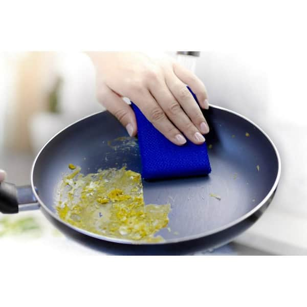 Kitchen Scrub Sponges - Non-Scratch Dishwashing Sponge for Cleaning Dishes,  pots and Pans - 5 Pack (Blue)