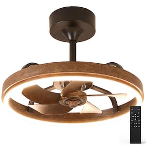 20.5 in. Smart Indoor Brown Low Profile Ceiling Fan 6500K Light Bulb Type Included Remote Included Powered by Hubspace