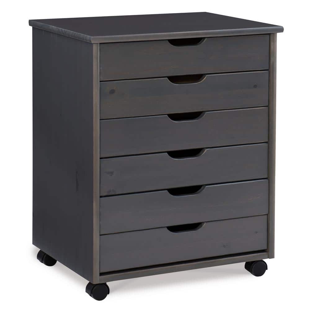 Mcleod Rolling Cart Gray 6-Drawer Wide 25.75 in. H Storage Cabinet with Wheels price history on PriceWatchPro