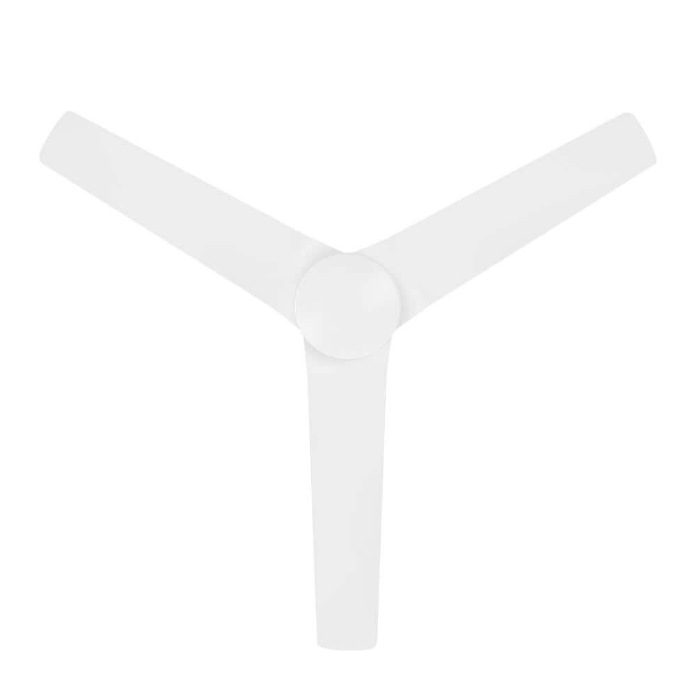 52" Matte White Smart Ceiling Fan with Remote and 3 Blades