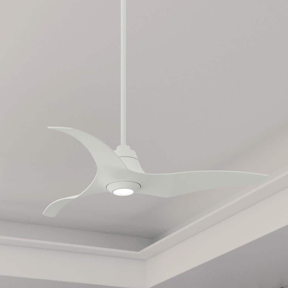 Porcelain White 60" Arwen 3-Blade Ceiling Fan with LED Light and Remote