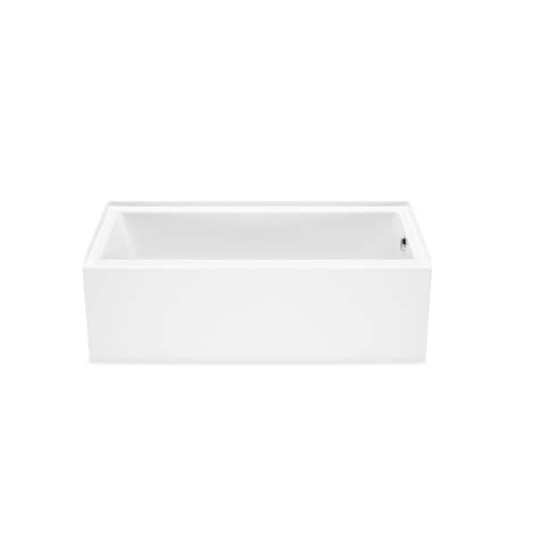 MAAX Bosca 60 in. x 30 in. Acrylic Right Drain Rectangular Alcove Soaking Bathtub in White