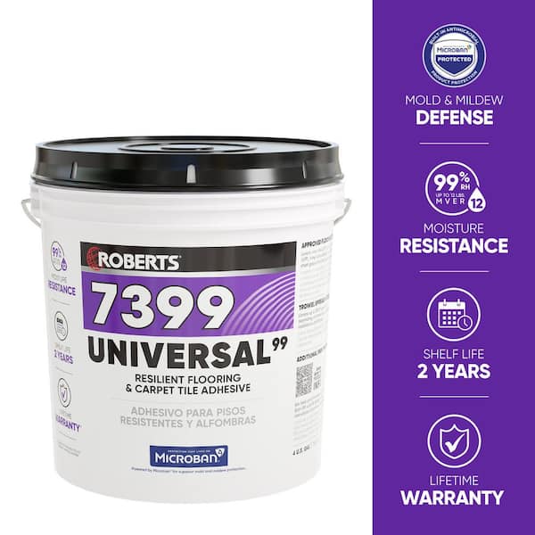 4 Gal. (16 qt. ) 8-10 Hour Dry Time Universal Resilient Flooring and Carpet Tile Floor Adhesive in Off White