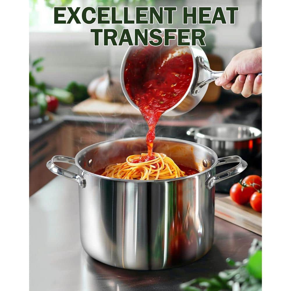 Cooks Standard Stainless Steel Saucepan Set 1.5 And 3 Quart, Multi-ply Clad Sauce Pot With Glass Lid, Silver