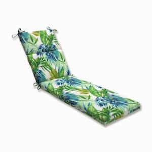 Floral 21 x 28.5 Outdoor Chaise Lounge Cushion in Blue/Green Soleil