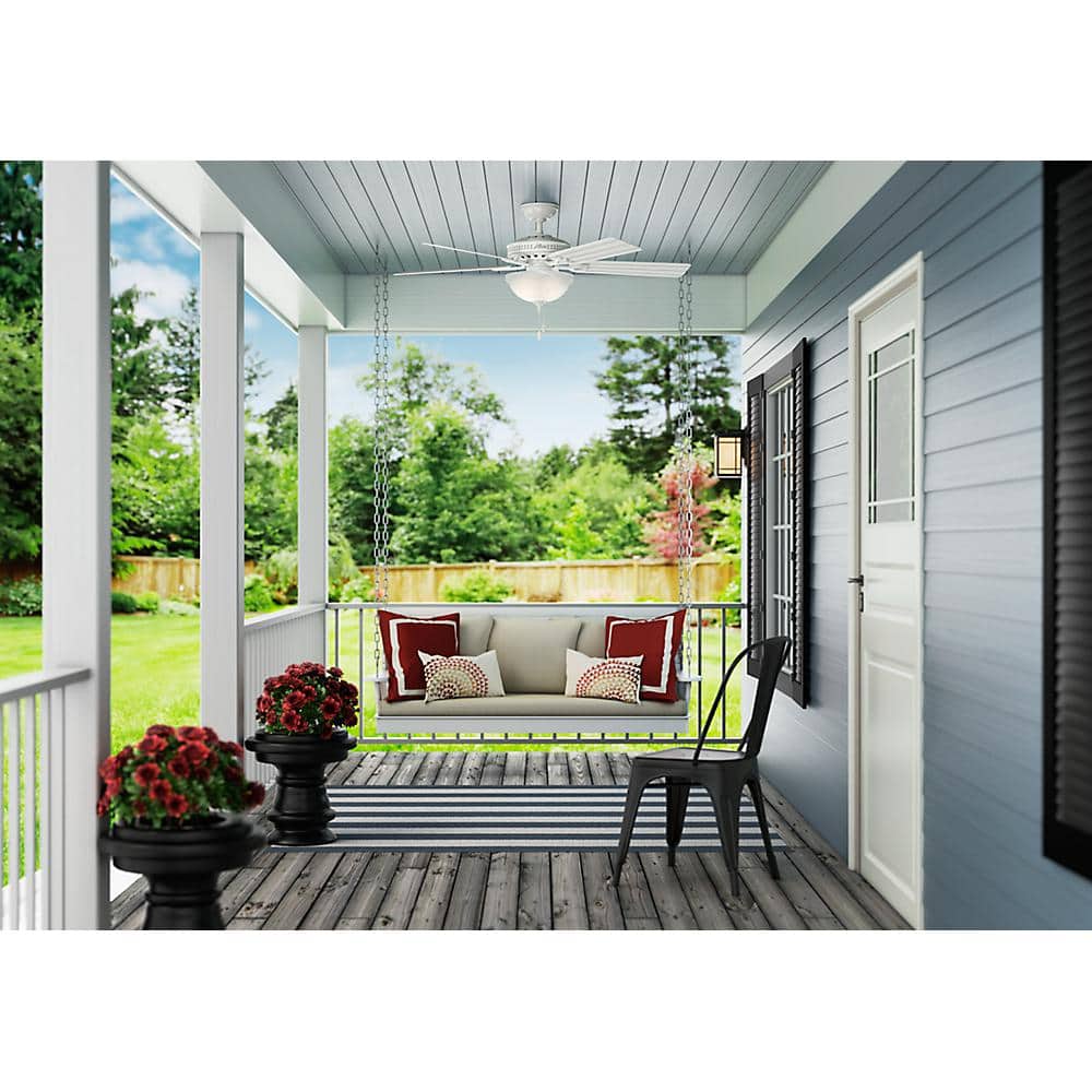 White 52" Ceiling Fan with Light and Remote