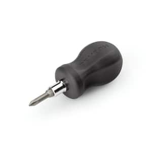 3-in-1 Stubby Phillips/Slotted Screwdriver (#1 x 3/16 in., Black)