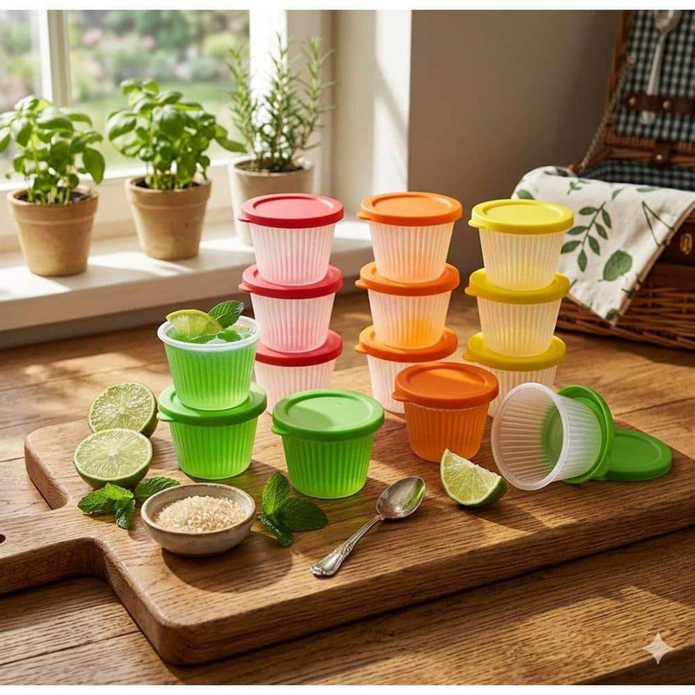 JFVKAF Silicone Clear Food Grade Portion Cup Lid with Leakproof