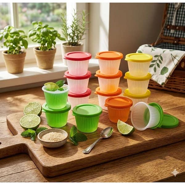 Silicone Clear Food Grade Portion Cup Lid with Leakproof Lid for 2 oz. Cups Jello Shot Food Storage 12-Pack