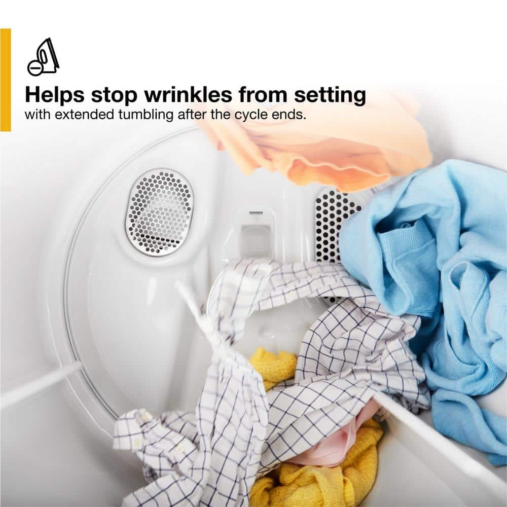 White 7.0 cu ft Electric Front Load Dryer with Moisture Sensing