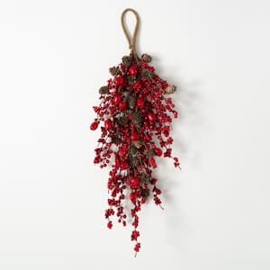 26 in. Red Berry Pod Unlit Artificial Christmas Swag
