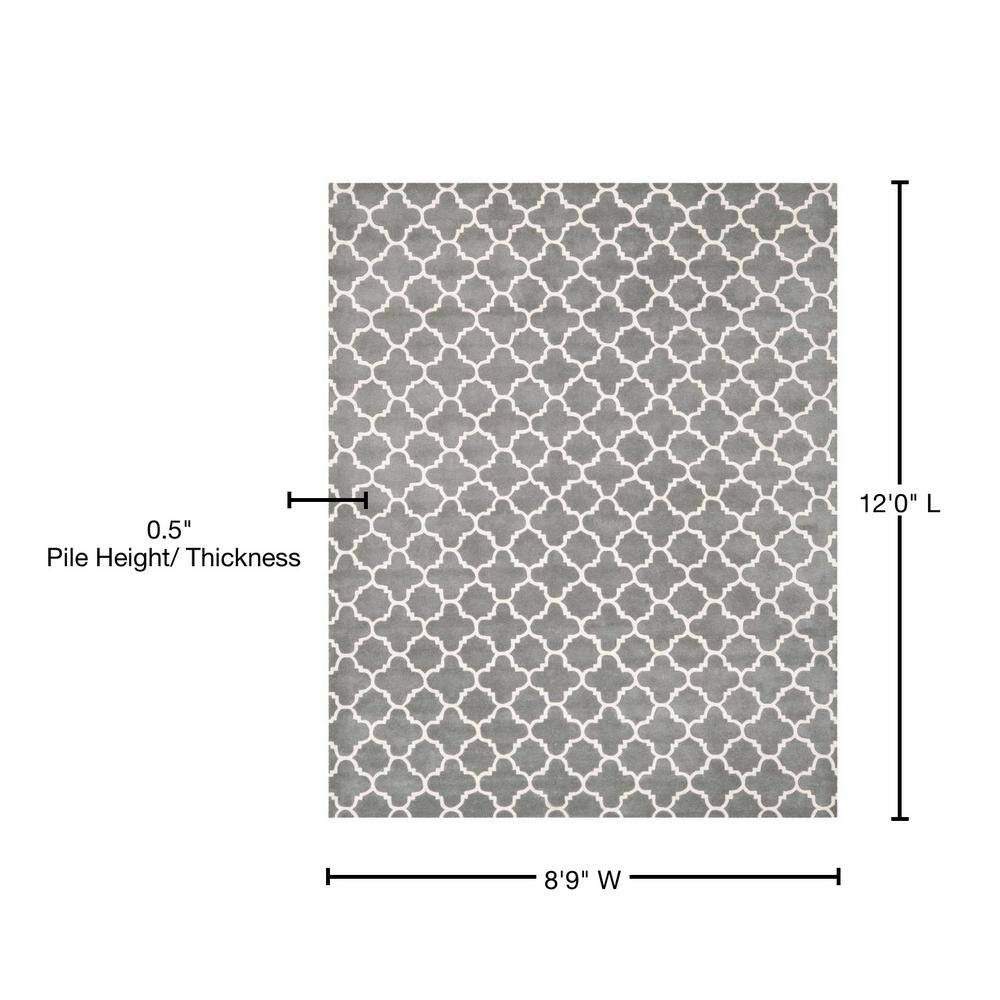 Chatham Dark Grey and Ivory Hand-Tufted Wool Area Rug