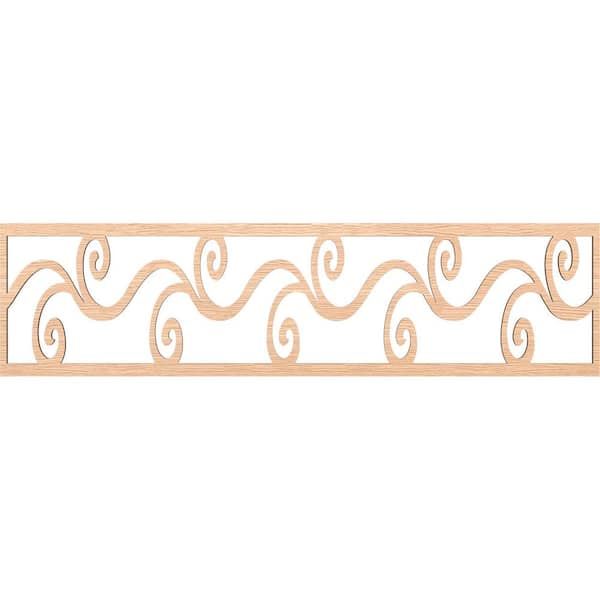 Ekena Millwork Tilden Fretwork 0.25 in. D x 47 in. W x 12 in. L Red Oak Wood Panel Moulding