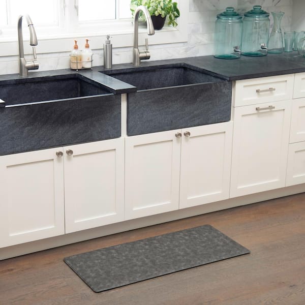 Trenton Solace Gray 17 in. x 32 in. Anti Fatigue Kitchen Mat
