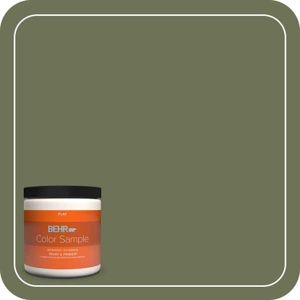 BEHR PREMIUM PLUS 8 oz. #MQ6-53 Herb Cornucopia Flat Interior/Exterior Paint & Primer Color Sample