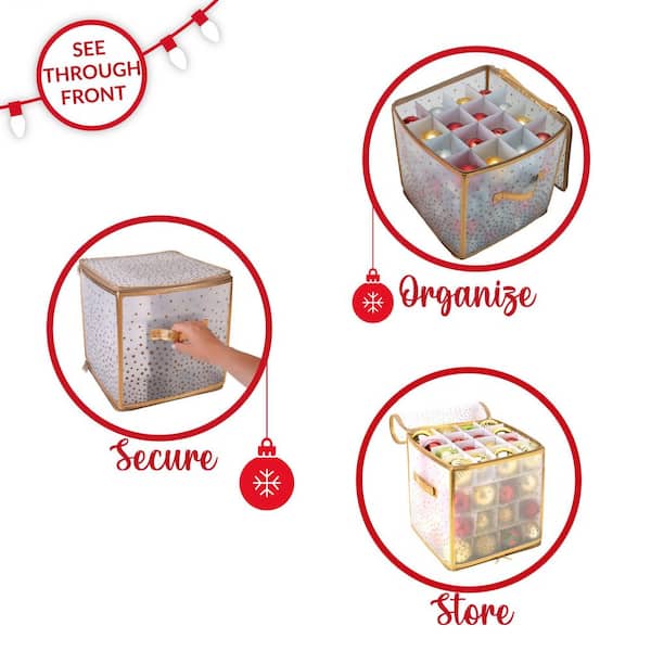 Simplify 80 Count Ornament Storage Organizer in Gold – ShopBobbys