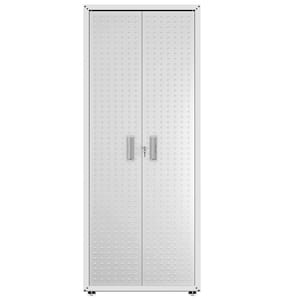 Fortress 30.3 in. W x 74.8 in. H x 18.2 in. D 4-Shelf Textured Metal Freestanding Cabinet in White
