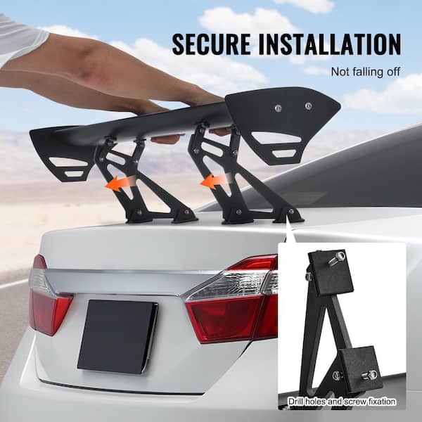 SKYSHALO GT Wing Car Spoiler, 43.3 in. Universal Spoiler with Single Deck,  Adjustable Lightweight Aluminum, Car Rear Spoiler Wing  TYXWYLHJLHJD8ZQ27V0-0807 - The Home Depot