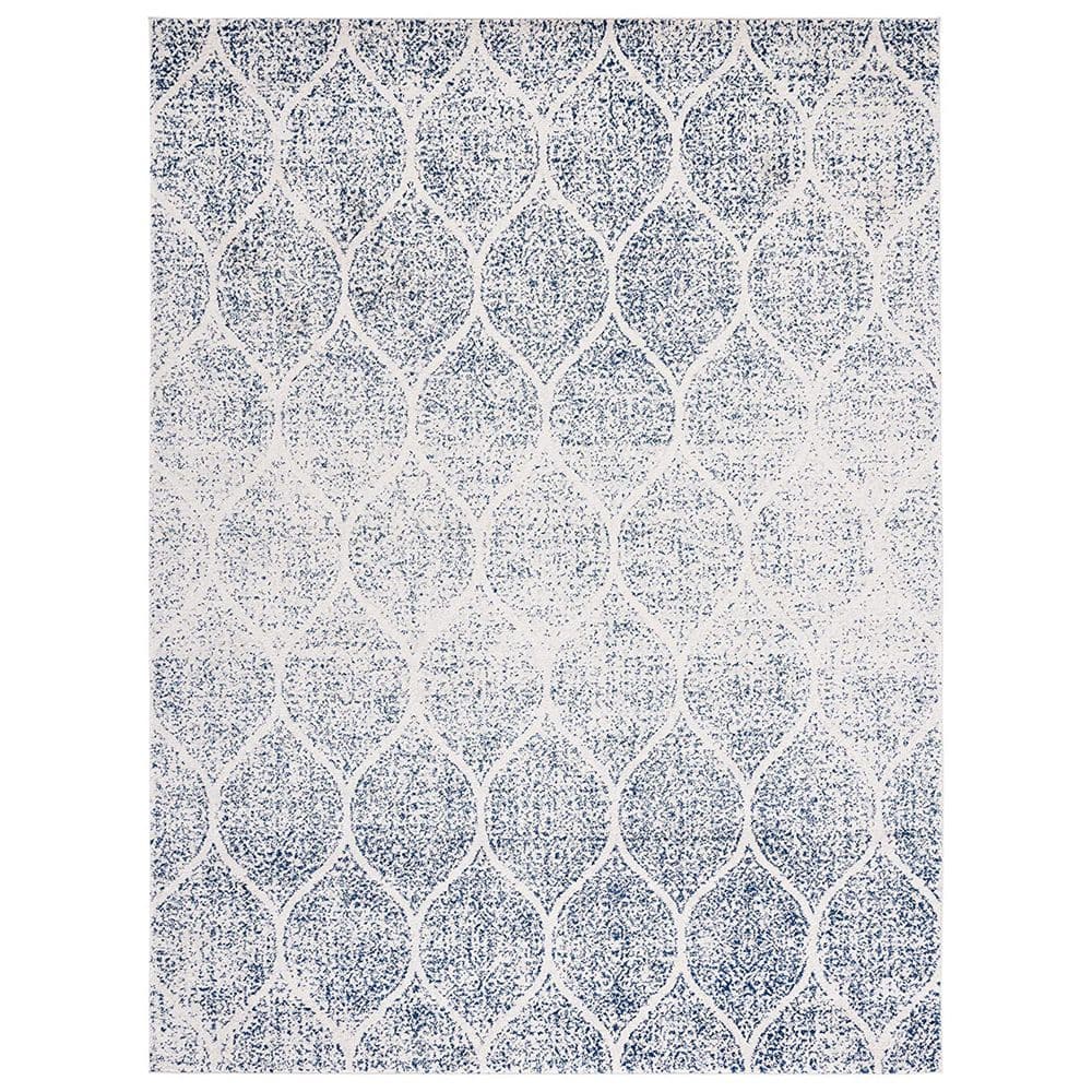Royal Blue Polypropylene 8 ft. x 10 ft. Oriental Indoor Area Rug