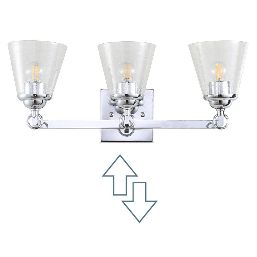 Marion 21" Polished Chrome 3-Light Vanity Sconce with Clear Glass