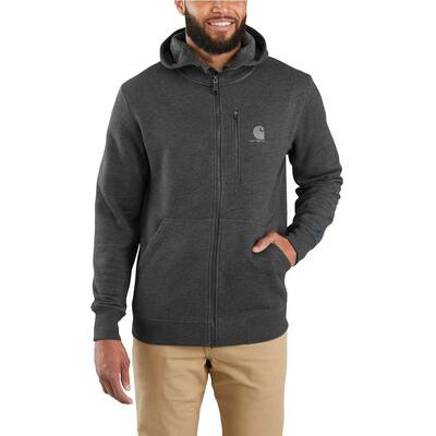 Men's X-Large Black Heather Cotton/Polyester Force Delmont Graphic Full Zip Hooded Sweatshirt