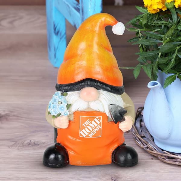 Home Depot with Stocking Cap and Flower Pot Non-Solar Gnomables Gnome (Set of 2)