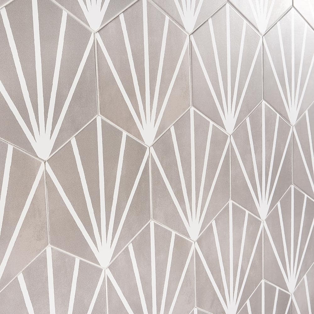 GeoHex Sand 8" Hexagon Matte Porcelain Floor and Wall Tile