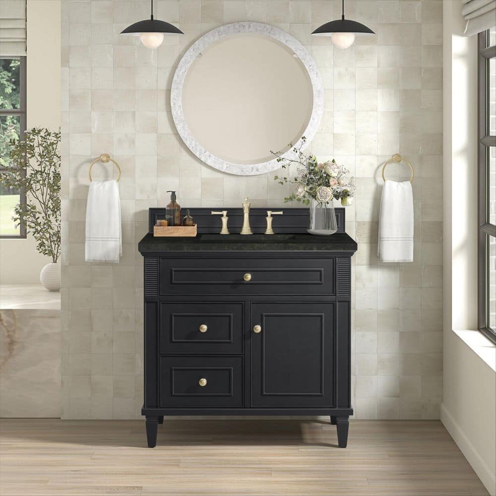 Lorelai 36.0 in. Single Bath Vanity in Black Onyx with Phantome Engineered Composite Top price history on PriceWatchPro