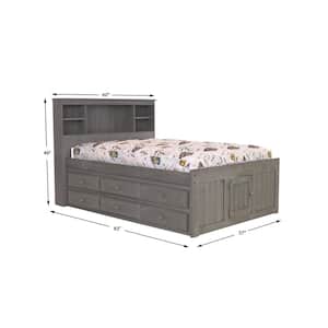 Charcoal Gray Series Full Size Platform Bed Charcoal Gray with 6-Drawers